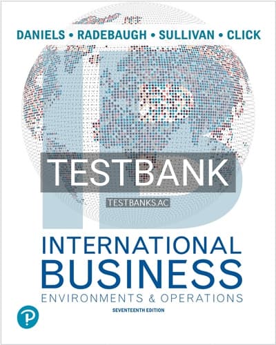 Test Bank for International Business 17th Edition by Daniel cover