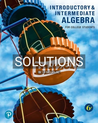 Solutions for Introductory and Intermediate Algebra for College Students 6th Edition by Blitzer cover