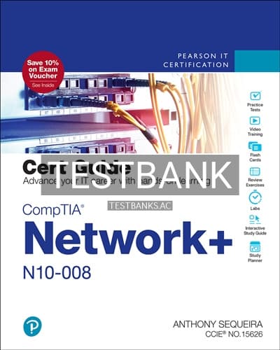 Test Bank for CompTIA Network N10 008 Cert Guide 4th Edition by Sequeira cover