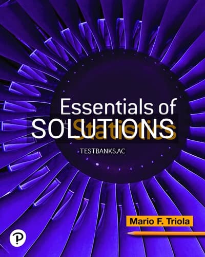 Solutions for Essentials of Statistics 7th Edition by Triola cover