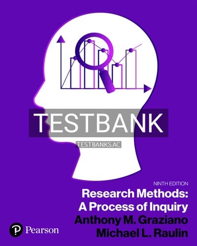 Test Bank for Research Methods A Process of Inquiry 9th Edition by Graziano cover