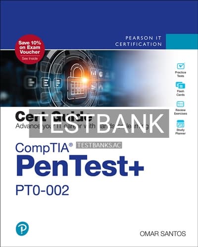 Test Bank for CompTIA PenTest PT0 002 Cert Guide 2nd Edition by Santos cover