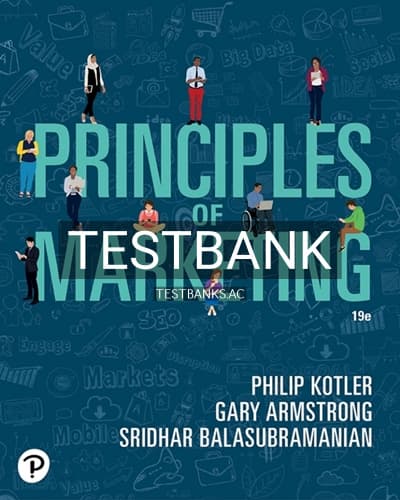 Test Bank for Principles of Marketing 19th Edition by Kotler cover
