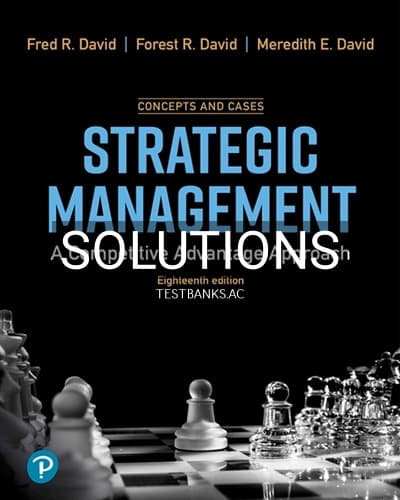 Solutions for Strategic Management A Competitive Advantage Concept and Cases 18th Edition by David cover