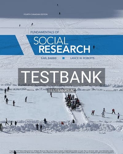Test Bank for Fundamentals of Social Research 4th Edition by Babbie cover