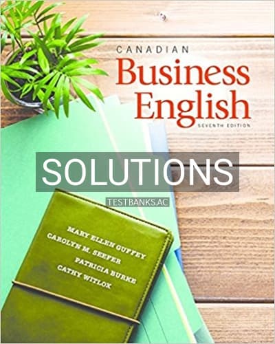 Solutions for Canadian Business English 7th Edition by Guffey cover