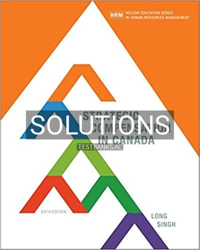 Solutions for Strategic Compensation in Canada 6th Edition by Long cover