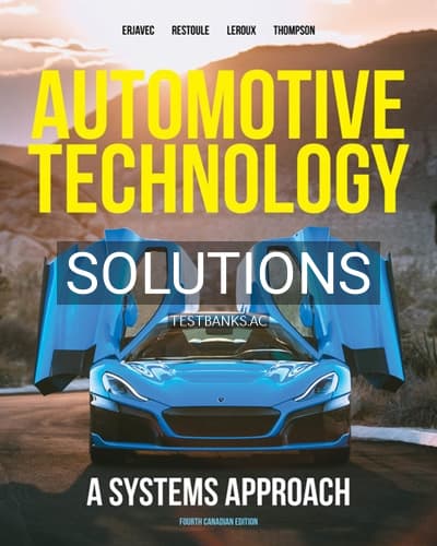 Solutions for Automotive Technology 4th Edition by Erjavec cover