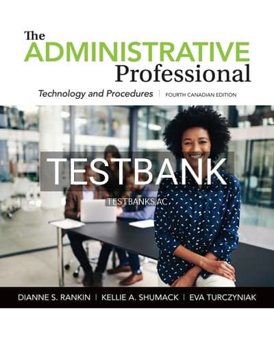Test Bank for Administrative Professional 4th Edition by Rankin cover