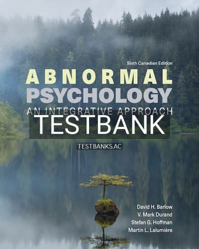 Test Bank for Abnormal Psychology 6th Edition by Barlow cover