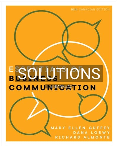 Solutions for Essentials of Business Communication 10th Edition by Guffey cover