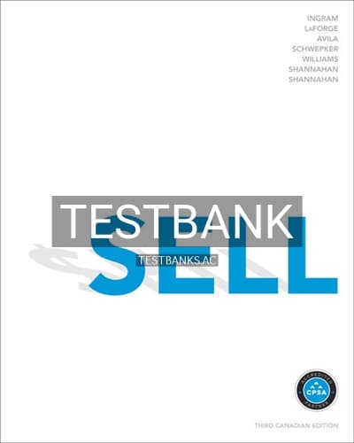 Test Bank for SELL 3rd Edition by Ingram cover