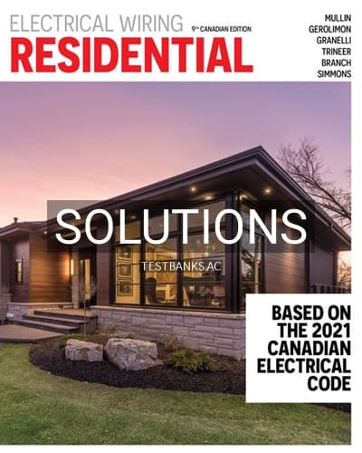 Solutions for Electrical Wiring Residential 9th Edition by Mullin cover