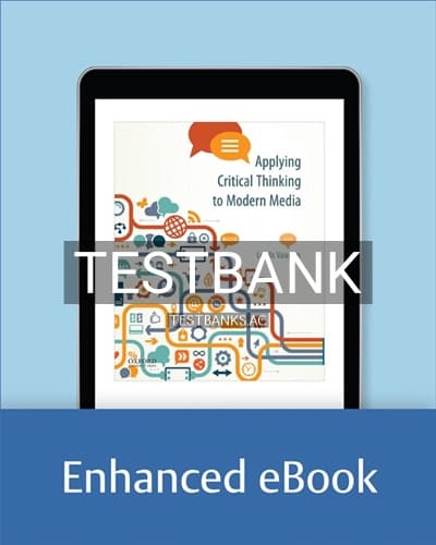 Test Bank for Applying Critical Thinking to Modern Media 1st Edition by Vaughn cover