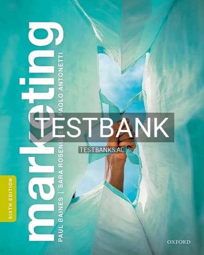 Test Bank for Marketing 6th Edition by Baines cover