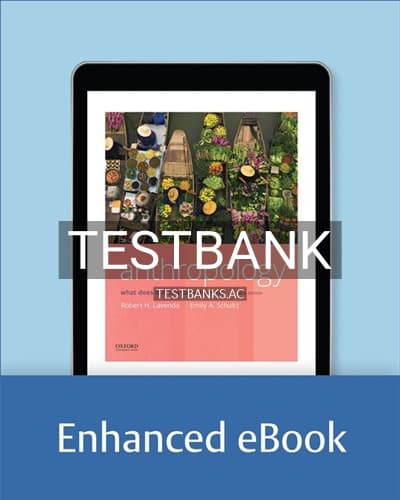 Test Bank for Anthropology What Does it Mean to Be Human? 5th Edition by Lavenda cover