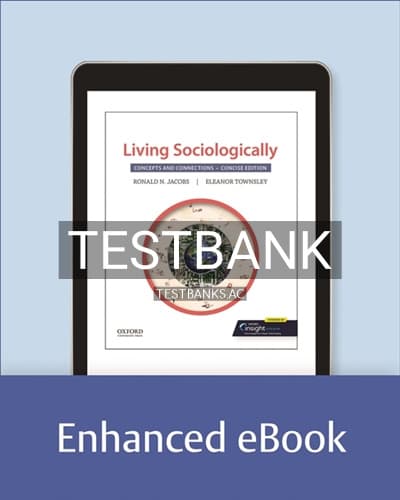 Test Bank for Living Sociologically 2023 Edition by Jacobs cover