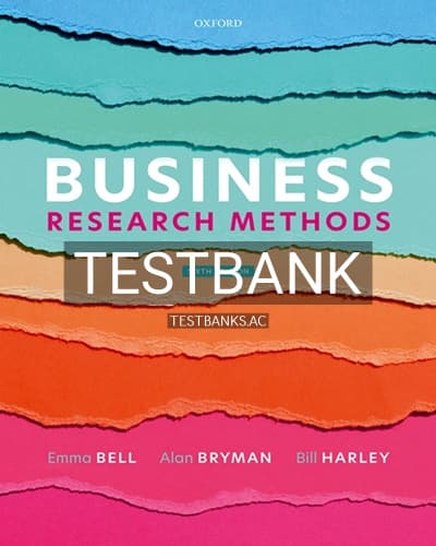 Test Bank for Business Research Methods 6th Edition by Bell cover