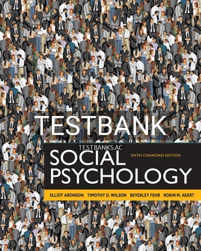 Test Bank for Social Psychology 6th Edition by Aronson cover