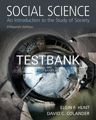 Test Bank for Social Science 15th Edition by Hunt cover