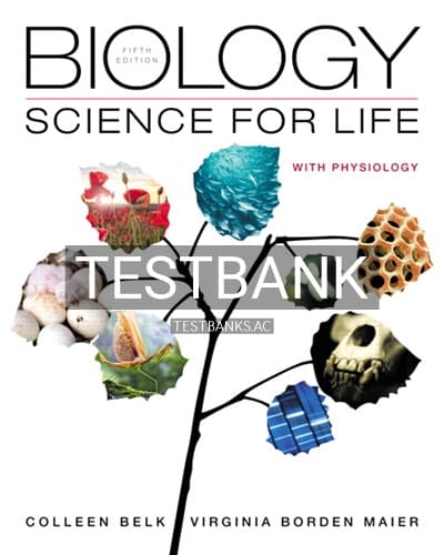 Test Bank for Biology Science for Life with Physiology 5th Edition by Belk cover