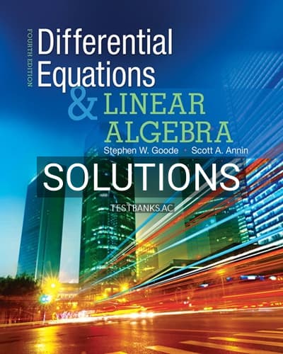 Solutions for Differential Equations and Linear Algebra 4th Edition by Goode cover