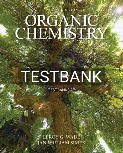 Test Bank for Organic Chemistry 9th Edition by Wade cover