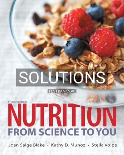 Solutions for Nutrition From Science to 3rd Edition by Blake cover