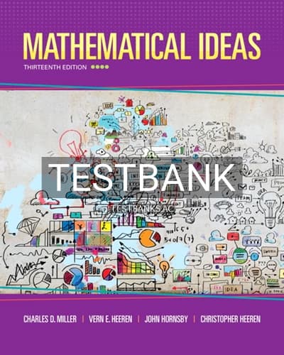 Test Bank for Mathematical Ideas 13th Edition by Miller cover
