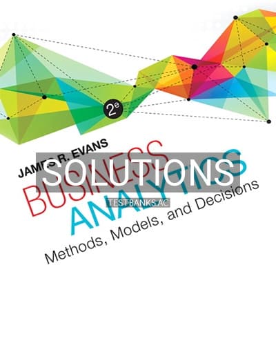 Solutions for Business Analytics 2nd Edition by Evans cover