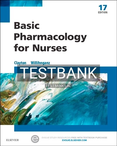 Test Bank for Basic Pharmacology for Nurses 17th Edition by Willihnganz cover