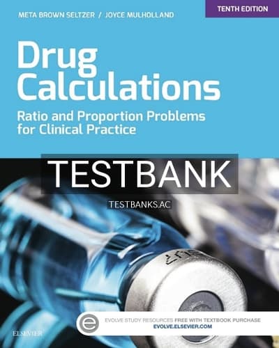 Test Bank for Drug Calculations 10th Edition by Brown cover