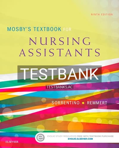 Test Bank for Mosby’s Textbook for Nursing Assistants 9th Edition by Sorrentino cover
