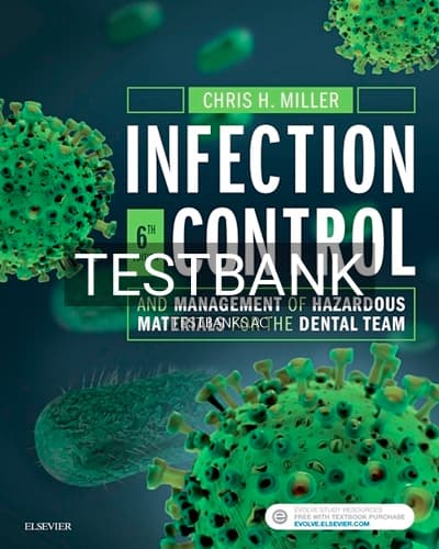 Test Bank for Infection Control and Management of Hazardous Materials for the Dental Team 6th Edition by Miller cover