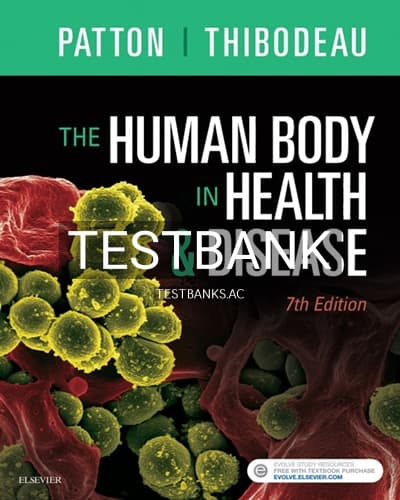 Test Bank for Human Body in Health and Disease 7th Edition by Patton cover