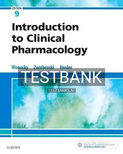 Test Bank for Introduction to Clinical Pharmacology 9th Edition by Visovsky cover