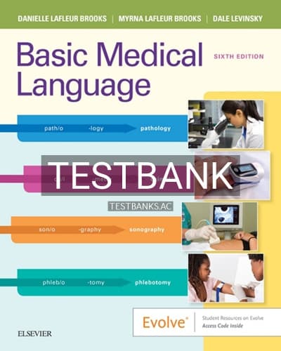 Test Bank for Basic Medical Language 6th Edition by Brooks cover