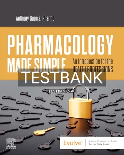 Test Bank for Pharmacology Made Simple 1st Edition by Guerra cover