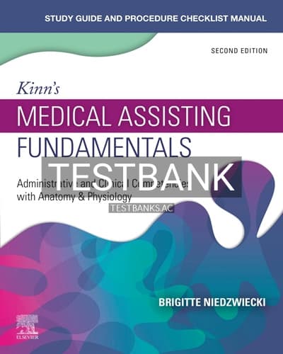 Test Bank for Kinns Medical Assisting Fundamentals 2nd Edition by Niedzwiecki cover