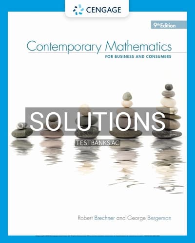 Solutions for Contemporary Mathematics for Business and Consumers 9th Edition by Brechner cover