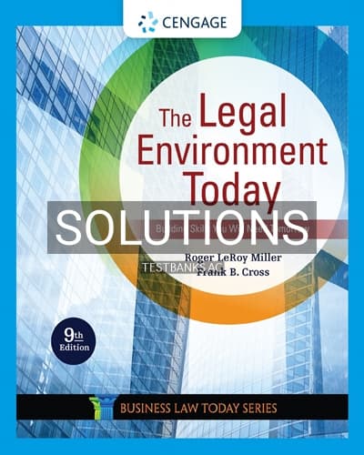Solutions for Legal Environment Today 9th Edition by Miller cover