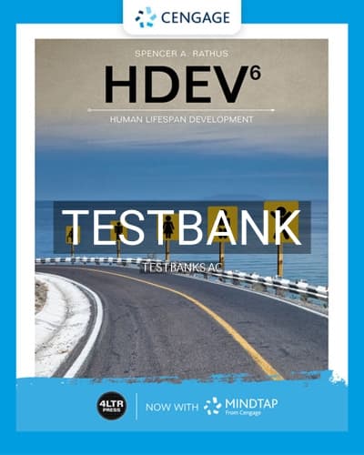 Test Bank for HDEV 6th Edition by Rathus cover