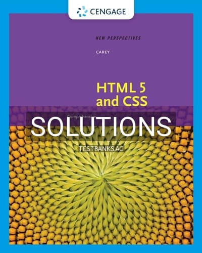 Solutions for New Perspectives on HTML 5 and CSS Comprehensive 8th Edition by Carey cover