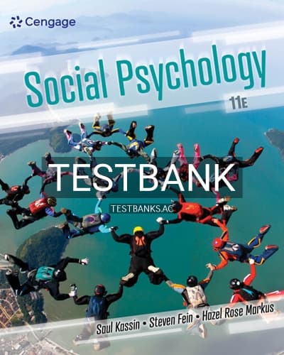 Test Bank for Social Psychology 11th Edition by Kassin cover