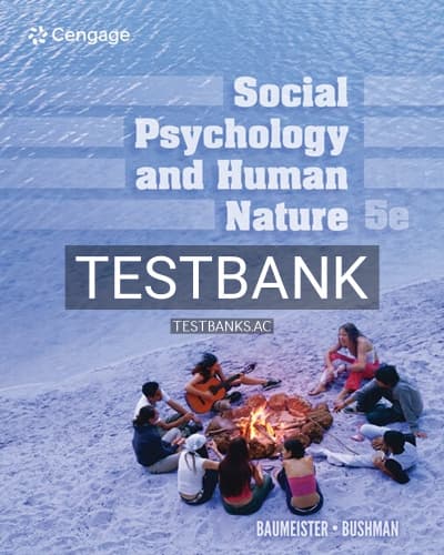 Test Bank for Social Psychology and Human Nature 5th Edition by Baumeister cover