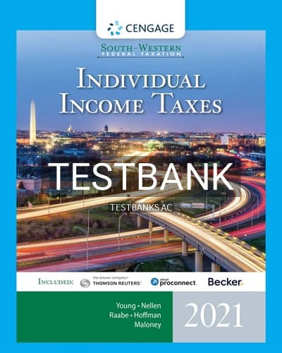 Test Bank for South-Western Federal Taxation 2021 Individual Income Taxes 44th Edition by Young cover