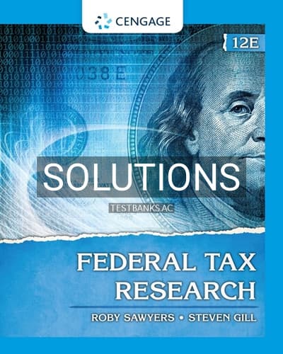 Solutions for Federal Tax Research 12th Edition by Sawyers cover