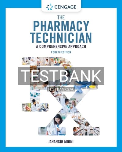 Test Bank for Pharmacy Technician A Comprehensive Approach 4th Edition by Moini cover