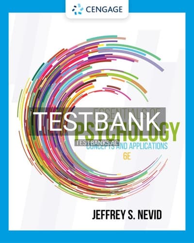 Test Bank for Essentials of Psychology Concepts and Applications 6th Edition by Nevid cover