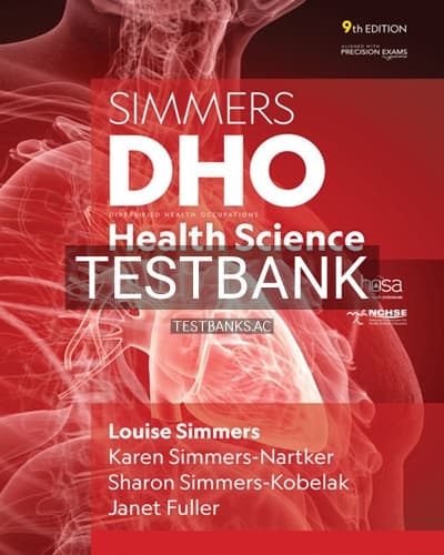 Test Bank for DHO Health Science 9th Edition by Simmers cover